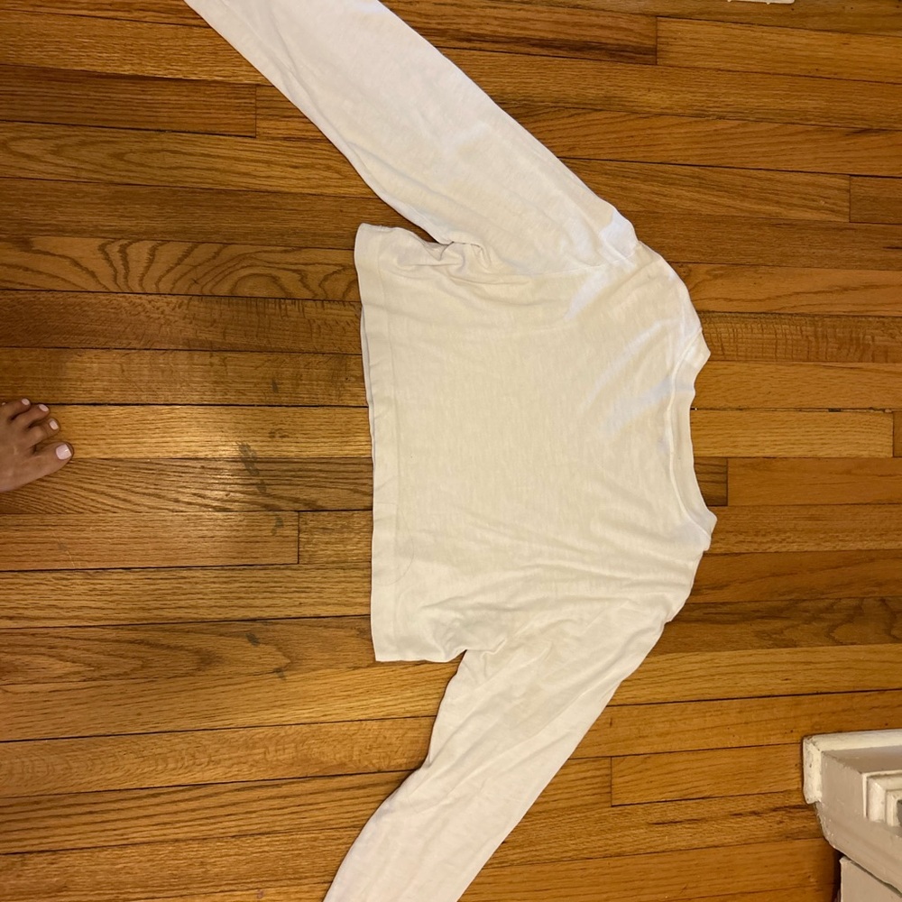 Cotton Citizen White Long Sleeve Crop Top - Picture 3 of 5